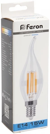 Лампа светодиодная Feron 38264 LB-718 Свеча на ветру E14 15W 6400K