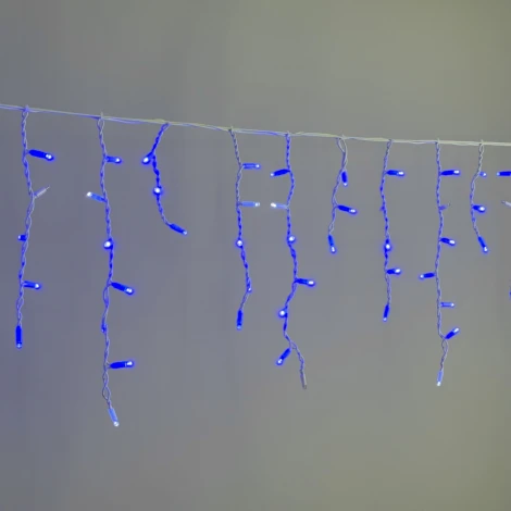 Гирлянда Бахрома 3,1 x 0,5 м синяя с мерцанием белого диода 220В, 120 LED, провод белый Laitcom LL120BLW-8-2B