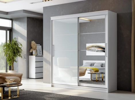 Шкаф-купе Woodville Лайн 2 белый текстурный 538141