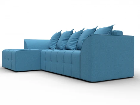Диван угловой Лига-113 угол левый (ДСП,Рогожка/Голубой) Лига Диванов 136705L