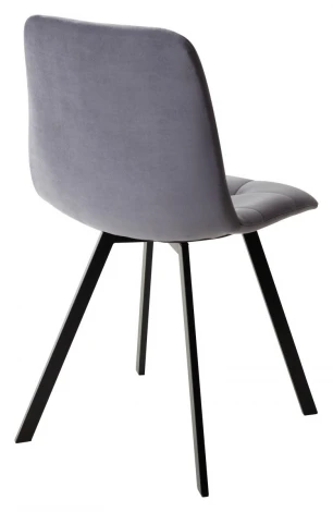 Стул CHILLI-Q SQUARE серый #27, велюр / черный каркас, 4 шт./1 к