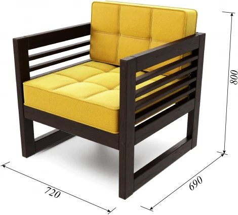 Кресло Arsko Сега венге велюр желтый