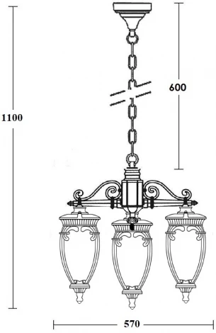Уличный светильник подвесной Oasis Light VERONA 86270/3 02 R