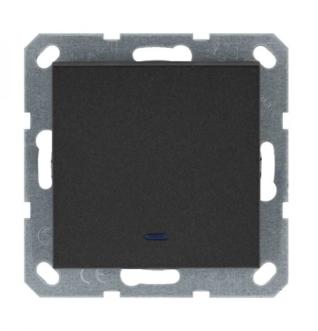 Выключатель одноклавишный с подсветкой (антрацит) Jasmart G-Classic G3011NB