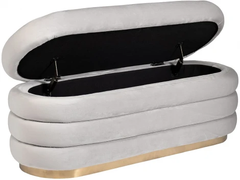 Банкетка Garda Decor N-BANK-547 SER (Золото/Светло-серый)