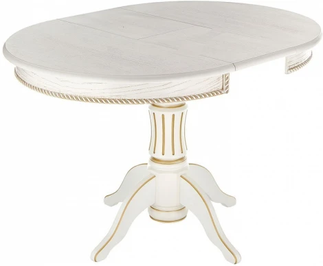 Стол деревянный Woodville Павия молочный / золото патина арт.615193