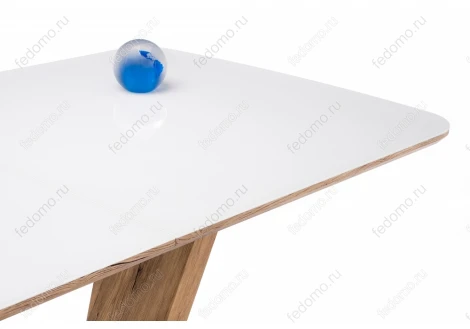 Стол на тумбе Woodville Петир 160 белый / дуб монтана 462108