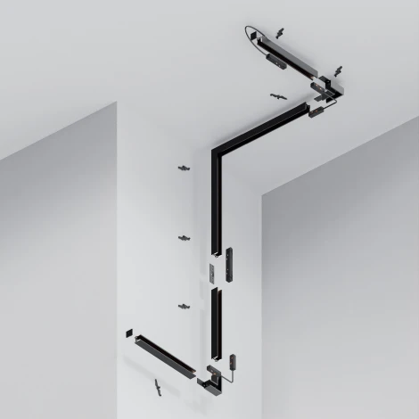 Шинопровод под гипсокартон накладной магнитный черный 2м Maytoni Busbar trunkings Exility TRXM034-412B (48V)