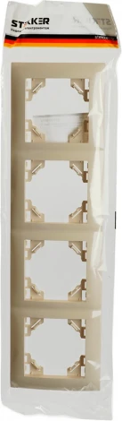 Рамка на 4 поста (слоновая кость) Stekker Эрна Элегант 49669