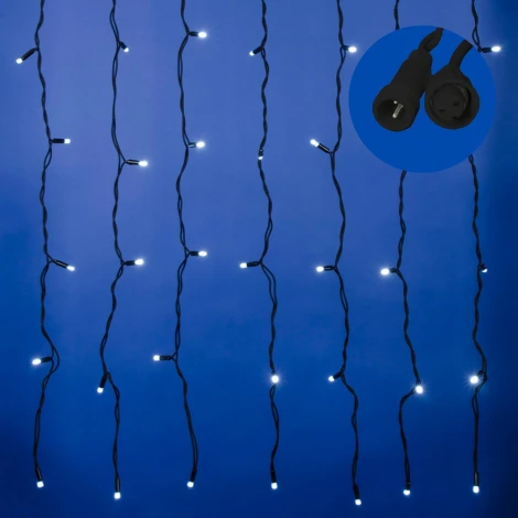 Занавес светодиодный с эффектом мерцания, 3х2м. соединяемый, 384 светодиода, белый свет Uniel ULD-C3020-384/TBK WHITE IP67