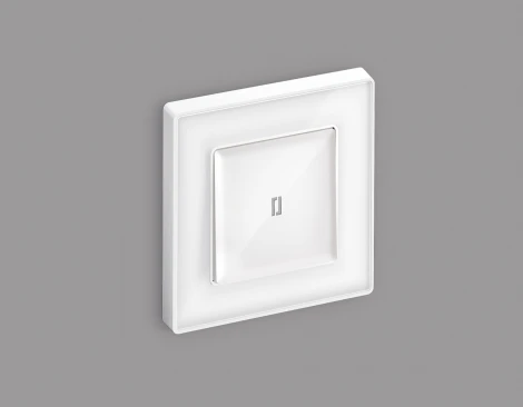 Комплект механизма Ambrella Volt 1-клавишного проходного выключателя с подсветкой 3200K ALFA MA102030 Белый глянец QUANT