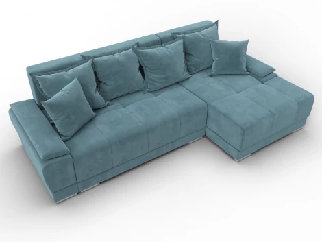 Диван угловой Лига-119 угол правый (ДСП,Брус,Фанера,ЛДС,Велюр/Бирюзовый) Лига Диванов 137090