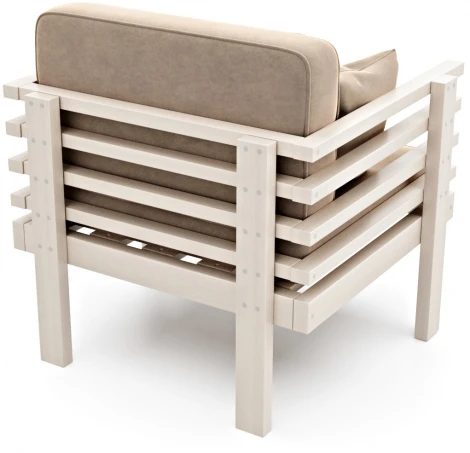 Кресло Arsko Стоун беленый дуб светло-бежевый велюр