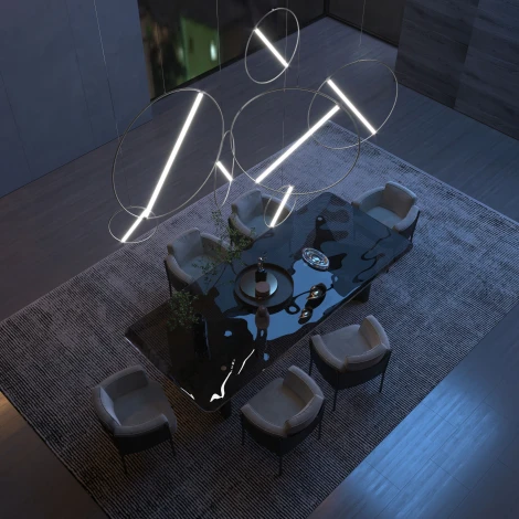 Подвесной светильник Eurosvet Element 90281/1 хром (LED, 220V, пульт управления, на проводе, кольцо)