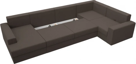 Диван П-образный Майами левый угол (Коричневый/Рогожка) Лига Диванов арт.122553L