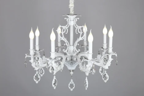 Подвесная люстра Omnilux Senis OML-74713-08 (220V, подвески, на цепи, подсвечник, свеча)