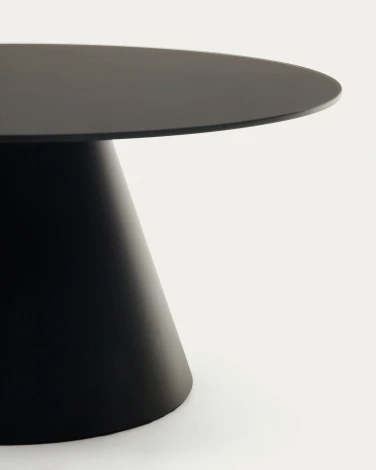 Журнальный столик Wilshire из закаленного стекла и металла с матовой черной отделкой, Ø 80 см La Forma (ex Julia Grup) арт.160566