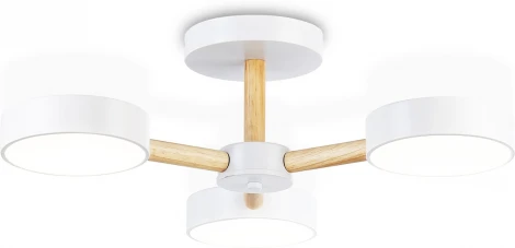 Потолочная люстра на штанге светодиодная с пультом Ambrella Comfort FL4821 (регулировка яркости, 220V, круглые)