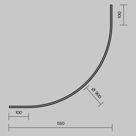 Коннектор радиусный R900 накладной черный Maytoni Accessories for tracks Levity TRA184-R900-11B (24V)