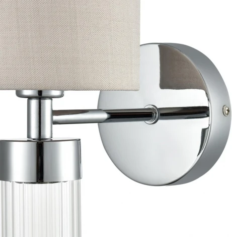 Бра Lumion Arnika 6585/1W хром/бежевый, металл/текстиль, стекло E14 1*40W 220V