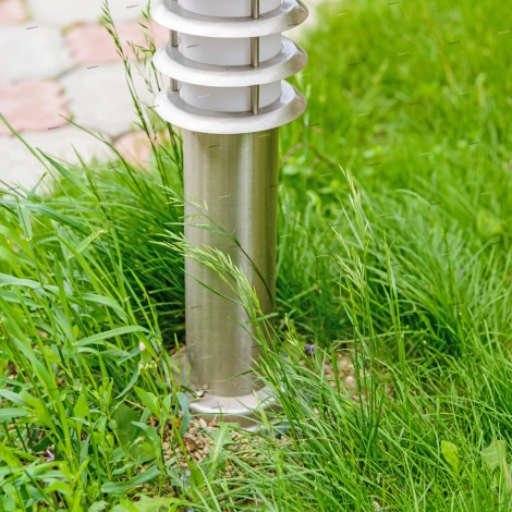 Столб уличный Horoz Ladin, 1 плафон, никель с белым