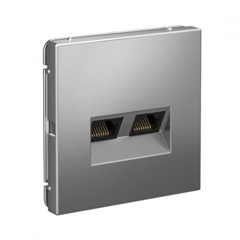 Розетка Ethernet RJ-45 двойная (сталь) Systeme Electric GAL000988