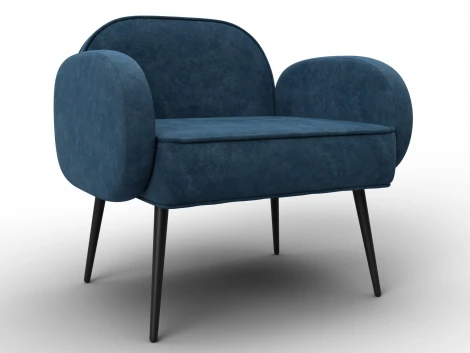 Кресло Лига-086 (Фанера/Металл/Велюр/Синий) Лига Диванов 132444