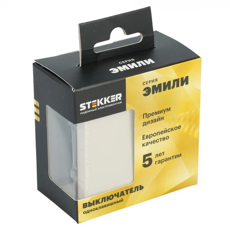 Выключатель одноклавишный (кашемир, soft touch) Stekker Эмили 49891