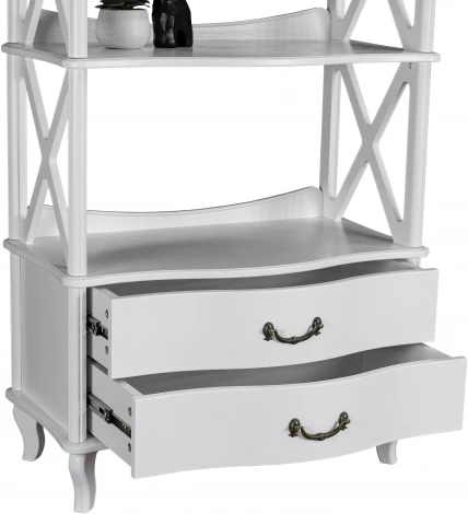 Этажерка Джульетта-4 широкая, молочный дуб Л от фабрики Mebelik