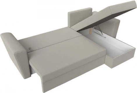 Диван угловой Амстердам Лайт правый угол (Бежевый/Рогожка) Лига Диванов арт.121167