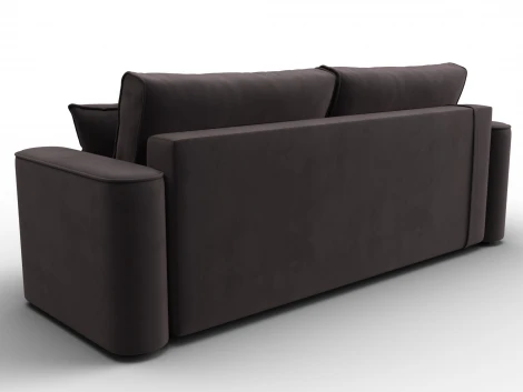 Диван прямой Лига-118 НПБ (ДСП,ЛДСП,Брус,Фанера,Велюр/Коричневый) Лига Диванов 137076