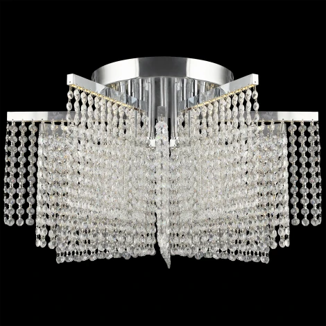 Потолочная люстра хрустальная светодиодная на штанге Reluce 02653-0.3-96W LED CH (220V)