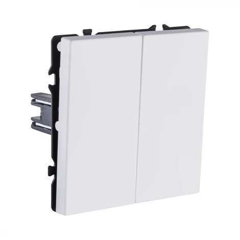 Выключатель 2-клавишный проходной 10А/250В белый матовый Kollinger Eclipse EC-005WH