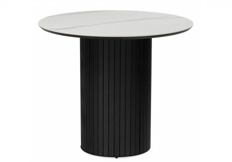 Кухонный стол Notta Гравент 90 белый мрамор snow white / черный