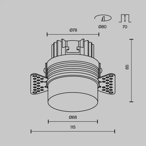 Точечный светильник под гипсокартон встраиваемый Maytoni Nude DL065-12W3K-TRS-W (LED, 220V, круглые)