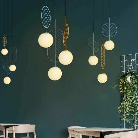 Подвесной светильник Leaf A Голубой ImperiumLoft Leaf01 (178148-26) (220V, на проводе, шар)