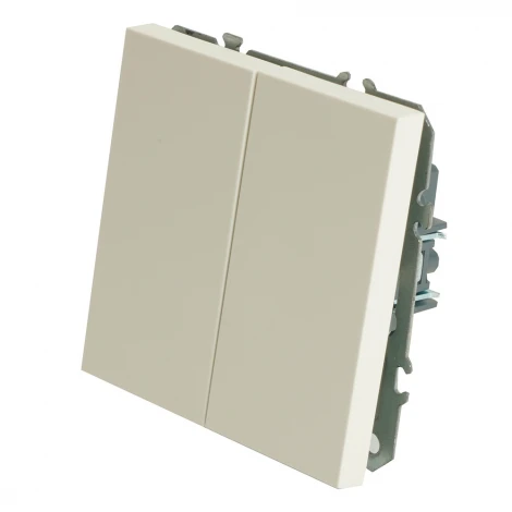 Выключатель двухклавишный (белый фарфор, soft touch) Stekker Эмили 49866