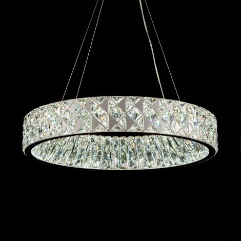 Подвесная люстра светодиодная хрустальная с пультом с регулировкой цветовой температуры Modelux ML.335.600 CR