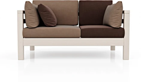 Диван Arsko прямой Домино М беленый дуб велюр светло-коричневый/темно-коричневый