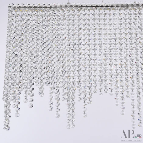 Подвесная люстра светодиодная APL LED Sicilia SH06.50.B.Ni.4000 (220V, хрусталь, на тросе)