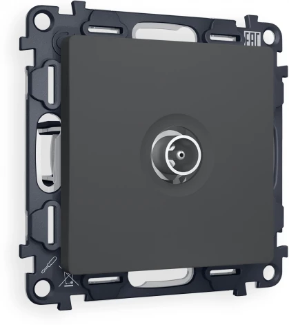 Комплект механизма Ambrella Volt TV розетки оконечной ALFA MA913010 Графит мягкое касание 50-870 MHz 1dB QUANT