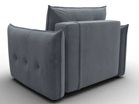 Кресло Лига-100 НПБ (ДСП,Фанера,Велюр/Серый) Лига Диванов 137001