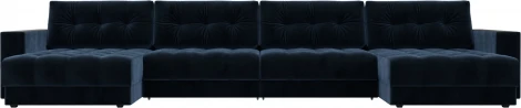 Диван П-образный с декором Лига-049 НПБ Лонг Лига Диванов (Велюр) арт.128575
