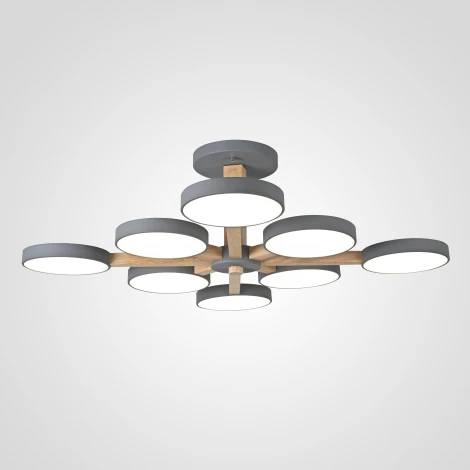 Потолочная люстра Wi-Fi на штанге Turna L8 Grey By ImperiumLoft Turna-B01 (LED, 220V, голосовое управление, умный дом - Алиса)