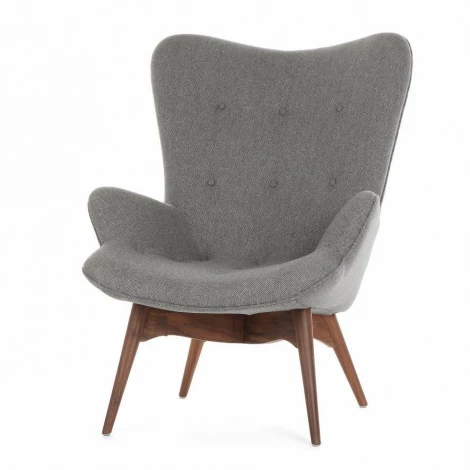 Кресло Contour 2 Бежево-серый шерсть Американский орех