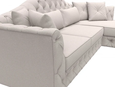 Диван угловой Артис правый угол (Брус,Рейка/Пластик/Замша/Бежевый) Лига Диванов 128042