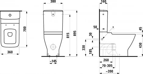 Унитаз-компакт Laufen Palace 8.2470.6.000.000.1