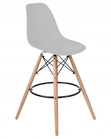 Стул барный DSW BAR (ножки светлый бук, цвет сиденья светло-серый (GR-01))