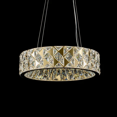 Подвесная люстра светодиодная хрустальная с пультом с регулировкой цветовой температуры Modelux ML.335.400 GD