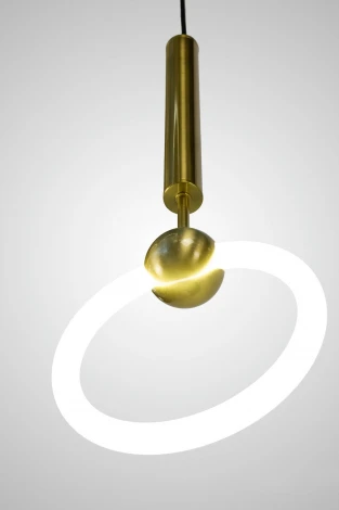 Подвесной светильник светодиодный AM Group AM453 D200 GOLD (220V, на проводе, кольцо)